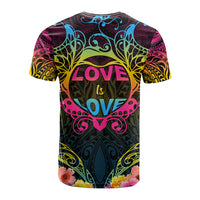 Custom Photo Happy Pansexual Pride Day T Shirt Love Is Love Polynesian Style CTM05 - Polynesian Pride
