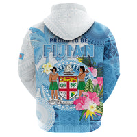 Custom Photo Fiji Hoodie Polynesian Palm Tree Fijian Tapa Pattern CTM05 Zip Hoodie Multicolor - Polynesian Pride