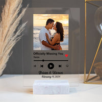 Custom Photo Polynesian Couple Valentine Acrylic Plaque Favorite Song CTM05 Acrylic Table Sign Multicolor - Polynesian Pride