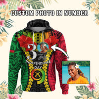 Custom Photo Vanuatu Independence Day Hoodie Pig Tusk Polynesian Pattern CTM05 Multicolor - Polynesian Pride