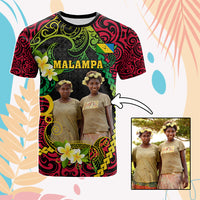 Custom Photo Vanuatu Provinces T Shirt Coat Of Arms Plumeria Polynesian Pattern
