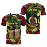 Custom Photo Vanuatu Provinces T Shirt Coat Of Arms Plumeria Polynesian Pattern