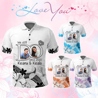 Custom Polynesia Wedding Anniversary Polo Shirt We Still Do Floral Tattoo Pattern