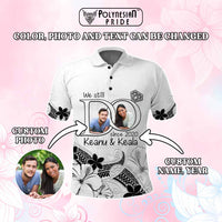 Custom Polynesia Wedding Anniversary Polo Shirt We Still Do Floral Tattoo Pattern