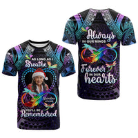Custom Photo Memorial T Shirt As Long As I Breathe You'll Be Remembered Polynesian Style - Polynesian Pride