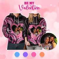 Custom Photo Polynesian Couple Valentine Day Hoodie I LOVE YOU FOREVER CTM05 Pullover Hoodie Multicolor - Polynesian Pride