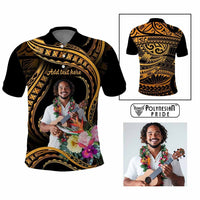 Custom Photo Pacific Tribal Tattoo Polo Shirt with Flowers Bouquet CTM09 Multicolor - Polynesian Pride