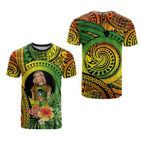 Custom Photo Polynesian Tribal T Shirt with Tropical Flower CTM09 - Polynesian Pride