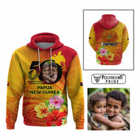 Custom Photo Papua New Guinea 50th Years Hoodie Hapi De bilong Indipendens Papua Niugini CTM09 Multicolor - Polynesian Pride