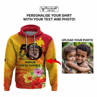 Custom Photo Papua New Guinea 50th Years Hoodie Hapi De bilong Indipendens Papua Niugini CTM09 - Polynesian Pride