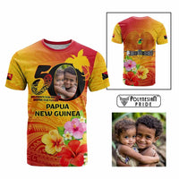 Custom Photo Papua New Guinea 50th Years T Shirt Hapi De bilong Indipendens Papua Niugini CTM09 Multicolor - Polynesian Pride