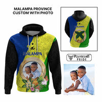 Malampa Province Custom Hoodie With Photo Vanuatuan Boar's Tusk Flag Multicolored