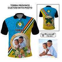 Torba Province Custom Polo Shirt With Photo Vanuatuan Boar's Tusk Flag Multicolored CTM09 Multicolor - Polynesian Pride