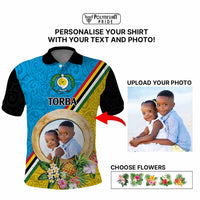 Torba Province Custom Polo Shirt With Photo Vanuatuan Boar's Tusk Flag Multicolored CTM09 - Polynesian Pride
