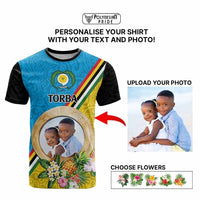 Torba Province Custom T Shirt With Photo Vanuatuan Boar's Tusk Flag Multicolored CTM09 - Polynesian Pride