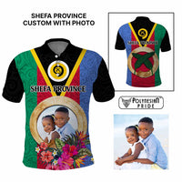 Shefa Province Custom Polo Shirt With Photo Vanuatuan Boar's Tusk Flag Multicolored CTM09 Multicolor - Polynesian Pride