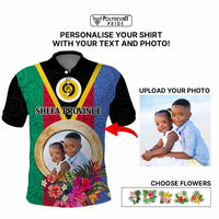 Shefa Province Custom Polo Shirt With Photo Vanuatuan Boar's Tusk Flag Multicolored CTM09 - Polynesian Pride