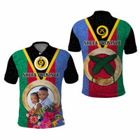 Shefa Province Custom Polo Shirt With Photo Vanuatuan Boar's Tusk Flag Multicolored CTM09 - Polynesian Pride