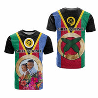 Shefa Province Custom T Shirt With Photo Vanuatuan Boar's Tusk Flag Multicolored CTM09 - Polynesian Pride