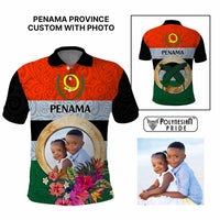 Penama Province Custom Polo Shirt With Photo Vanuatuan Boar's Tusk Flag Multicolored