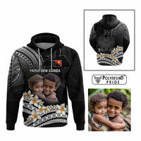 Custom Photo Papua New Guinea Provinces Hoodie Bird of Paradise with Black Polynesian Tribal