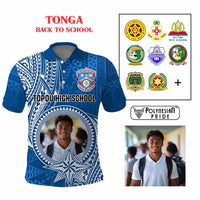 Custom Photo Tonga Back To School Polo Shirt Polynesian Ngatu Tribal CTM09 Multicolor - Polynesian Pride