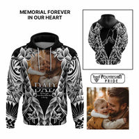 Custom Upload Photo Happy Father's Day - Best Dad Ever Hoodie Polynesian Plumeria Tribal Art CTM09 Multicolor - Polynesian Pride
