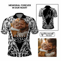 Custom Upload Photo Happy Father's Day - Best Dad Ever Polo Shirt Polynesian Plumeria Tribal Art CTM09 Multicolor - Polynesian Pride