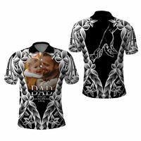 Custom Upload Photo Happy Father's Day - Best Dad Ever Polo Shirt Polynesian Plumeria Tribal Art CTM09 - Polynesian Pride