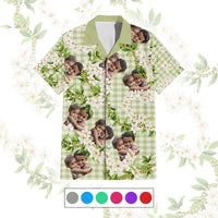 Custom Photo Hawaiian Palaka Hawaiian Shirt Mokihana Maile Ilima Leis