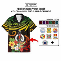 Personalized Photo Polynesian Hawaiian Shirt Flower With Coat Of Arms CTM09 - Polynesian Pride