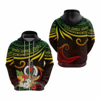 Personalized Photo Polynesian Hoodie Flower With Coat Of Arms CTM09 - Polynesian Pride