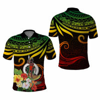 Personalized Photo Polynesian Polo Shirt Flower With Coat Of Arms CTM09 - Polynesian Pride