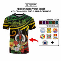 Personalized Photo Polynesian T Shirt Flower With Coat Of Arms CTM09 - Polynesian Pride