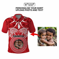 Custom Photo Samoa Polo Shirt Polynesian Fish Tattoo and Boar Tusk Art CTM09 - Polynesian Pride