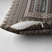Custom Bula Fiji Family Name Pillow Cover Vintage Fijian Tribal Tapa Pattern