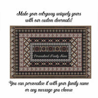 Custom Bula Fiji Family Name Rubber Doormat Vintage Fijian Tribal Tapa Pattern CTM09 - Polynesian Pride