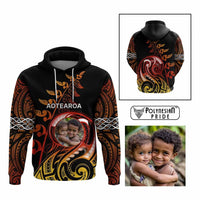 Custom New Zealand Hoodie Aotearoa Symbols with Maori Fern Reggae Arty Color CTM09 Pullover Hoodie Multicolor - Polynesian Pride