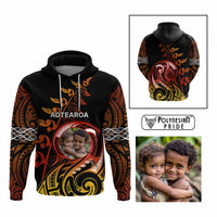 Custom New Zealand Hoodie Aotearoa Symbols with Maori Fern Reggae Arty Color
