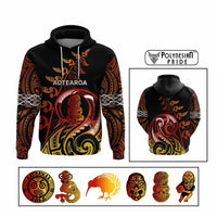 Custom New Zealand Hoodie Aotearoa Symbols with Maori Fern Reggae Arty Color CTM09 - Polynesian Pride