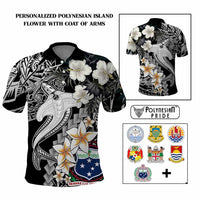 Custom Hawaii Tropical Polo Shirt Hammerhead Shark and Coat of Arm Polynesian Island CTM09 Multicolor - Polynesian Pride