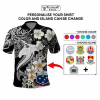 Custom Hawaii Tropical Polo Shirt Hammerhead Shark and Coat of Arm Polynesian Island CTM09 - Polynesian Pride