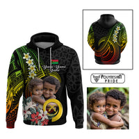 Custom Photo Vanuatu Provinces Hoodie Vanuatuan Pig Tusk and Pacific Beauty Flower CTM09 Multicolor - Polynesian Pride