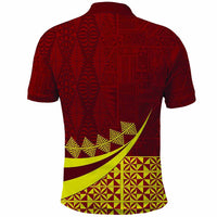 Custom Photo Tonga Schools Polo Shirt Happy Anniversary Tongan Schools Logo With Ngatu Pattern