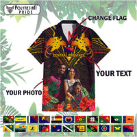 Custom Photo Papua New Guinea Provinces Hawaiian Shirt Flag With Polynesian Tropical Flowers CTM14 - Polynesian Pride
