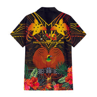 Custom Photo Papua New Guinea Provinces Hawaiian Shirt Flag With Polynesian Tropical Flowers CTM14 - Polynesian Pride