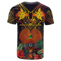 Custom Photo Papua New Guinea Provinces T Shirt Flag With Polynesian Tropical Flowers CTM14 - Polynesian Pride