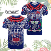 Custom Samoa Rugby T Shirt Custom Text And Number With Toa Samoa, Manu Samoa And Manu Samoa 7s Logo CTM14 - Polynesian Pride
