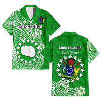 Custom Cook Islands Hawaiian Shirt Islands Map Plumeria With Polynesian Tattoo