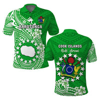 Custom Cook Islands Polo Shirt Islands Map Plumeria With Polynesian Tattoo